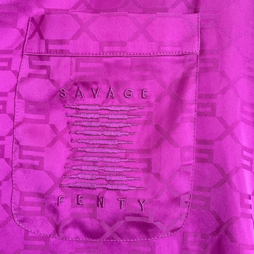 Savage X Fenty Purple Soft Pajama‎ Robe - Picture 3 of 8
